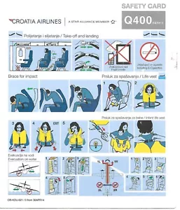 Safety Card - Croatia - Q400 Dash 8 - c2014 (S4675) - Picture 1 of 1