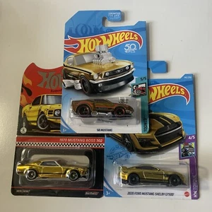 Hot Wheels Gold Mustang Lot 2024 RLC BOSS 2X Super Treasure Hunt Tooned Bad Card - Picture 1 of 24