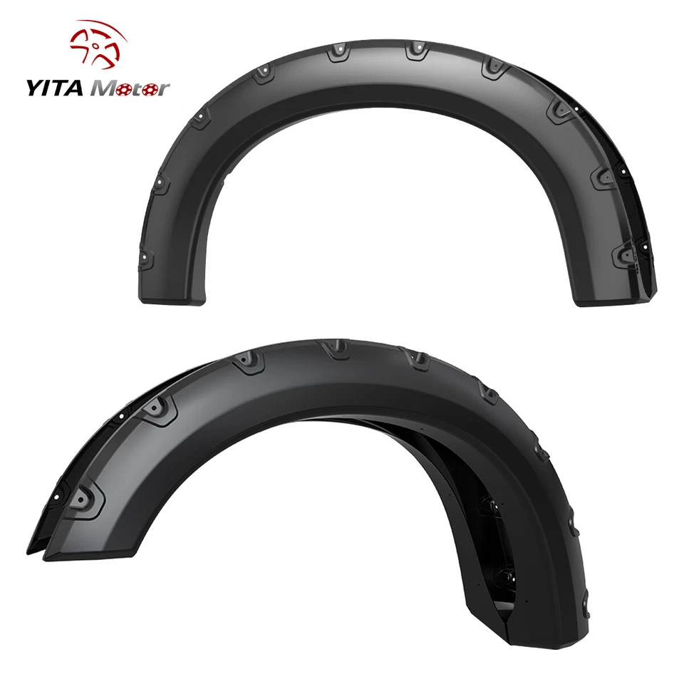 Fender Flares for 2008-2010 Ford F-250 F-350 Super Duty Pocket Rivet Style Black Foto 1 de 4
