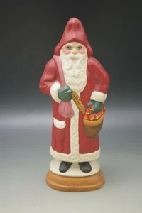 VAILLANCOURT ARTE POPULAR ORIGINAL PADRE NAVIDAD CON MANZANAS EN BOLSA 8.3/4" 1997 - Imagen 1 de 6