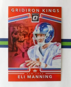 2017 Donruss Optic Eli Manning Gridiron Kings Red Prizm Holo /99 #10 Giants - Picture 1 of 2