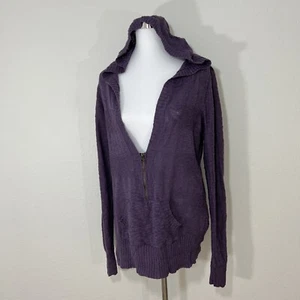 Maurices Kapuzenpullover Damen XL lila V-Ausschnitt Strick 1/2 Reißverschluss Stretch - Bild 1 von 16