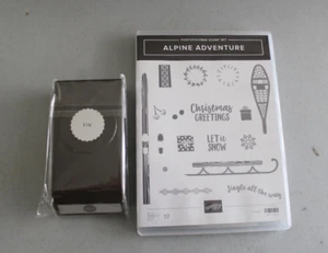 Stampin Up! Alpine Adventure Stempelset + 1-1/8" Jakobsmuschel Zapfen Stanze nicht mehr im Handel erhältlich NEU - Bild 1 von 2