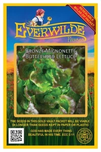 1000 Bronze Mignonette Butterkopfsalat Samen - Everwilde Farms Mylar Paket - Bild 1 von 3
