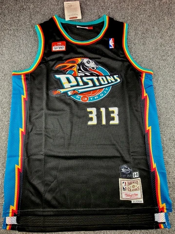 Replica Slim Shady Eminem Detroit Pistons XL 313 Mitchell Ness Jersey NWT Cover