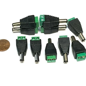 10 Pieces DC Power Jack Adapter Connector Plug Led Strip Male 2.1x5.5mm B28 - Picture 1 of 2