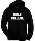 Bible College Hoodie Funny Christian Sweatshirt Pullover S-3XL Black Seminary