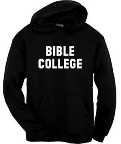 Sudadera con Capucha Bible College Divertida Sudadera Cristiana Pullover S-3XL Negra Seminario Foto 1 de 1