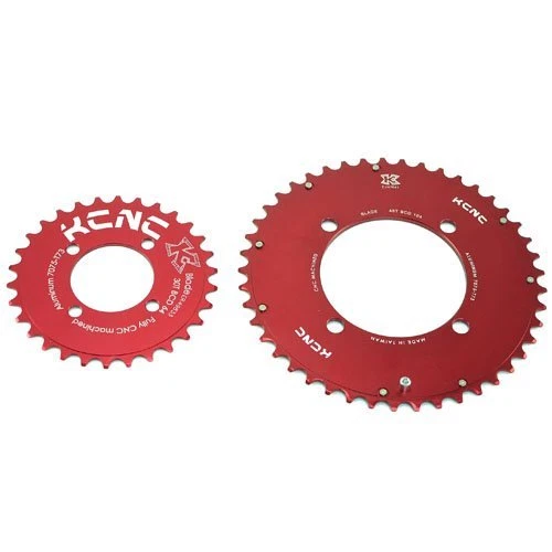 KCNC CNC 7075 Alloy Chainring Set 45-30T, BCD 104-64mm, Red - Image 1 of 4