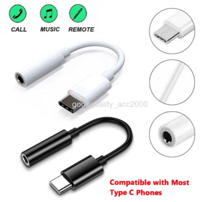 1/2pc USB-C Type C Adapter Port to 3.5mm Aux Jack Ear/Headphone for Samsung S21 - Image 1 of 4
