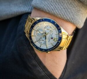 Tommy Hilfiger Watch 1791121 White Dial Gold tone Men's Watch ~ WARRANTY ~