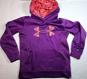 Under Armour UA Hoodie Sweatshirt Purple Youth Girls Size Small Pullover  - Picture 1 of 22