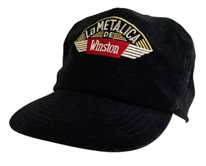 De Colección Años 90 La Metalica de Winston Cigarrillos Promo Snapback Gorra Gorra Terciopelo Negro - Imagen 1 de 9
