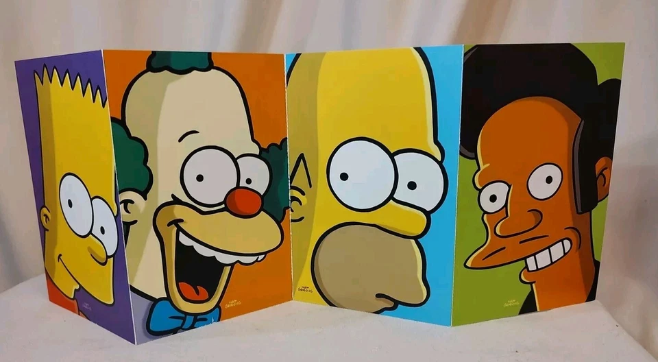 Set of Four - The Simpsons Postcards - Krusty, Bart, Homer, Apu By Matt Groening - Image 1 of 4