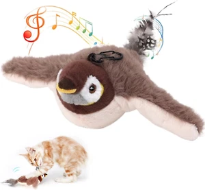 Interactive Chirping Bird Cat Toy 2025 New Flying Indoor Adult Bored Cats Toys - Picture 1 of 1