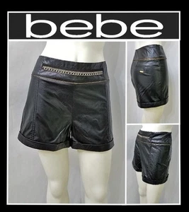 bebe SHORT CHAIN WAIST HOT SHORT SEXY PARTY SIZE 12 COLOR BLACK (NEW) MSRP $59 - Picture 1 of 9
