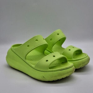Sandalias Zueco Crocs Clásicas Crush Verde Lima Plataforma Unisex Mujer 7 Hombre 5 - Imagen 1 de 5