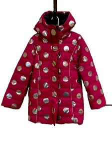 Hatley Hot Pink/Silver Metallic Accent Girl’s Puffer Coat, SZ 7 New with tags - Picture 1 of 9
