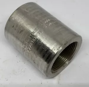 1-1/2" NPT, 3000# Full Coupling, 316/316L Stainless Steel, SA 182, B 16, New - Picture 1 of 3