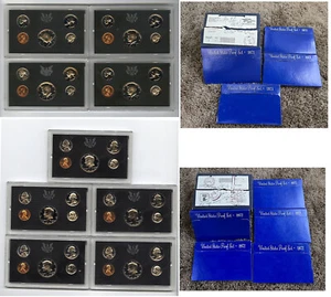 Lot of 4 – 1971  &  5 -1972 US Mint Proof 5 Coin Set 9 Total /w Boxes  FREE SHIP - Picture 1 of 7