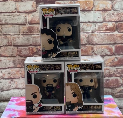 Funko Pop - Slayer - Kerry King - Tom Araya - Jeff H. - VAULTED - FREE Protector - Image 1 of 4
