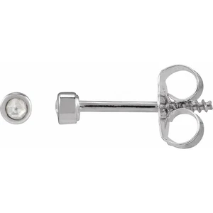 Ohrstecker mit natürlichen Diamanten im Rosenschliff 0,02 ctw Platin - Bild 1 von 2