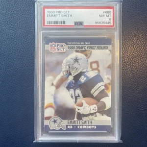 1990 Pro Set Emmitt Smith #685 Rookie RC Card Dallas Cowboys PSA 8 - Picture 1 of 2