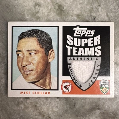 Mike Cuellar 2002 Topps Super Teams Game Used Jersey Relic #STR-MC Orioles - Image 1 of 3