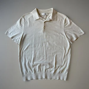 Buck Mason Strick Polo Shirt Medium Creme Baumwolle Kragen Minimalistisch New York - Bild 1 von 8