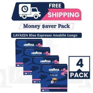 Lavazza BLUE Capsules, Espresso Coffee Blend, Medium Roast (100)- PACK OF 4 - Picture 1 of 3