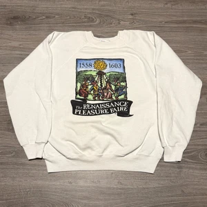 Sudadera Blanca Medieval Festival Feria Renacimiento Años 80 Talla Adulto S/M - Imagen 1 de 7