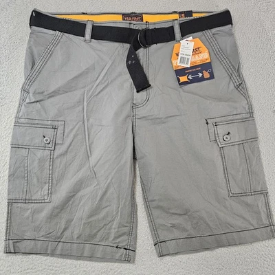 Pantalones Cortos Wear First Cargo Para Hombres 42 Gris Ripstop Banda Libre Comodidad Flexible Cinturón Cintura Foto 1 de 4
