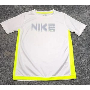 Nike Dri-FIT Active T-Shirt Athletic Training Top White Neon XL Boys EUC - Picture 1 of 6