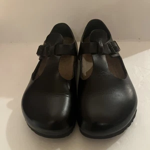 Vintage Birkenstock Paris Mary Jane Schwarz Leder Damen Clogs Schuhe Größe 36 - Bild 1 von 8