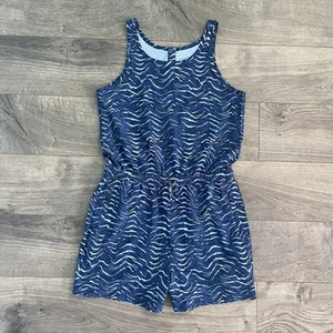 Athleta Girl XL 14 Animal Wave Navy Play More Romper - Picture 1 of 12