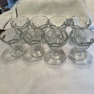 Vintage Dessert Cups Clear Glass 4" - Set of 8 - Picture 1 of 5