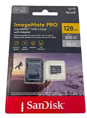SanDisk 128GB ImageMate Pro microSDXC UHS-I Memory Card SDSQXCD-128G-AWCJA New - Image 1 of 3