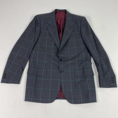 Blazer Brioni Para Hombres 38R Gris Lana Cuadros Estilo Romano Abrigo Deportivo Dos Botones Italia Foto 1 de 4