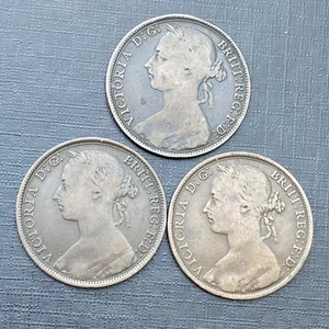 Victoria Pennies (3) 1891 1893 1894 Victorian Coins Lot E84 - Picture 1 of 7