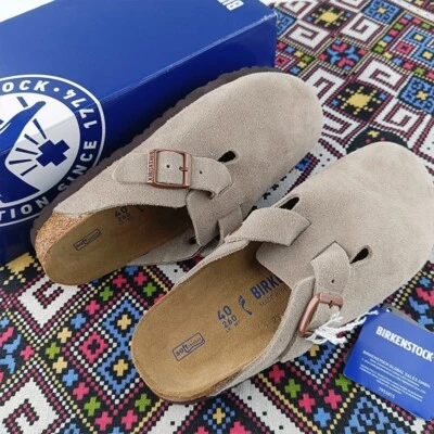 Birkenstock Boston Taupe Suede Leather Regular/Wide EU42/43/44/45 Size Men shoes - Image 1 of 4