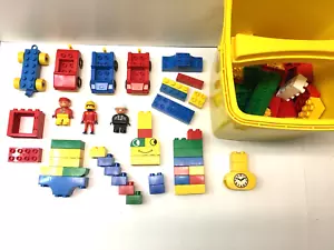 Vintage Lego Duplo Building Blocks Used Old Dirty - Picture 1 of 8