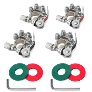 Car Battery Terminal Connectors 2 Pairs Quick Release SAE/JIS Type A Silver - Picture 1 of 6