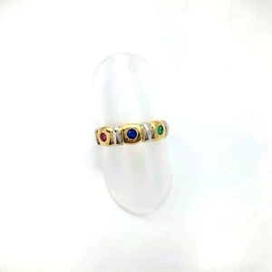 Ring [1pc emerald, 1pc sapphire, 1pc ruby] Gems Ring 14kt Yellow/White Gold - Bild 1 von 5