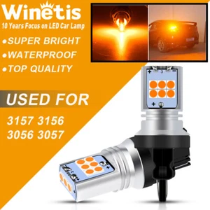 For Dodge Ram 1500 1994-2010 3156 3157 LED Front Turn Signal Light Bulbs Amber - Picture 1 of 11