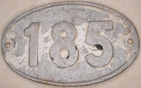 Old English cast metal oval house number 185 door gate plate fence plaque sign Cover