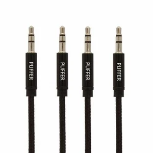 Pack of2-1m Strong Braided Stereo Audio Auxiliary Lead 3.5mm Jack Male Aux Cable - Picture 1 of 9
