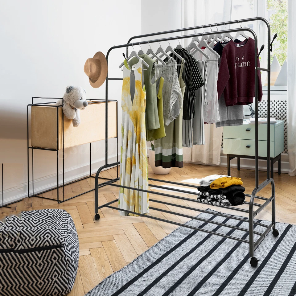 Estante de almacenamiento de armario de alta resistencia para ropa con ruedas Foto 1 de 1