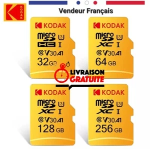 Carte Mémoire KODAK Micro SD 32, 64, 128, 256 Go haute vitesse - Photo 1 sur 16