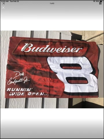 2000 RARE-DALE EARNHARDT JR. NASCAR # 8 BUDWEISER FLAG 26X41-RUNNIN’ WIDE OPEN Cover