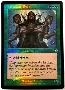 MTG Llanowar Tribe RETRO FRAME FOIL Modern Horizons 22 NM - Picture 1 of 6